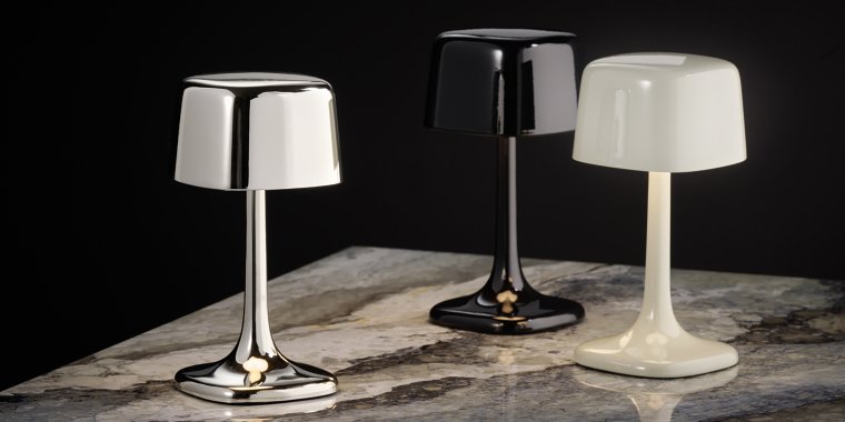 Tischleuchte -SOHO- 10,5 x cm, H: 21,5 cm Glossy chrome