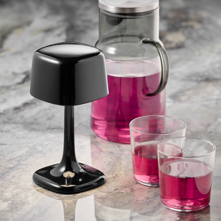 Tischleuchte -SOHO- 10,5 x cm, H: 21,5 cm Glossy black