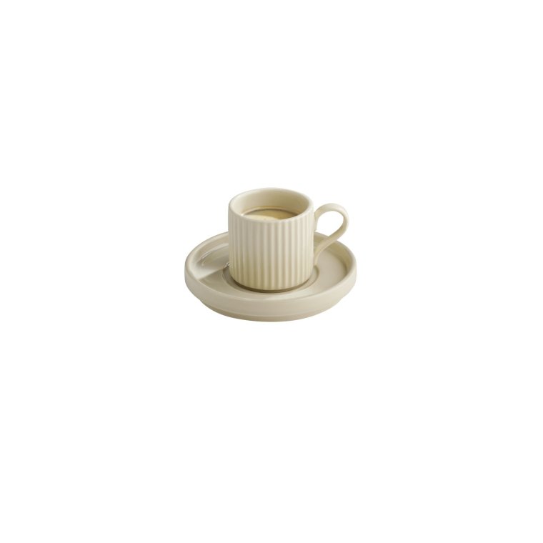 Untertasse -THE GRID- Ø 12,5 cm, H: 2 cm Sand Porzellan