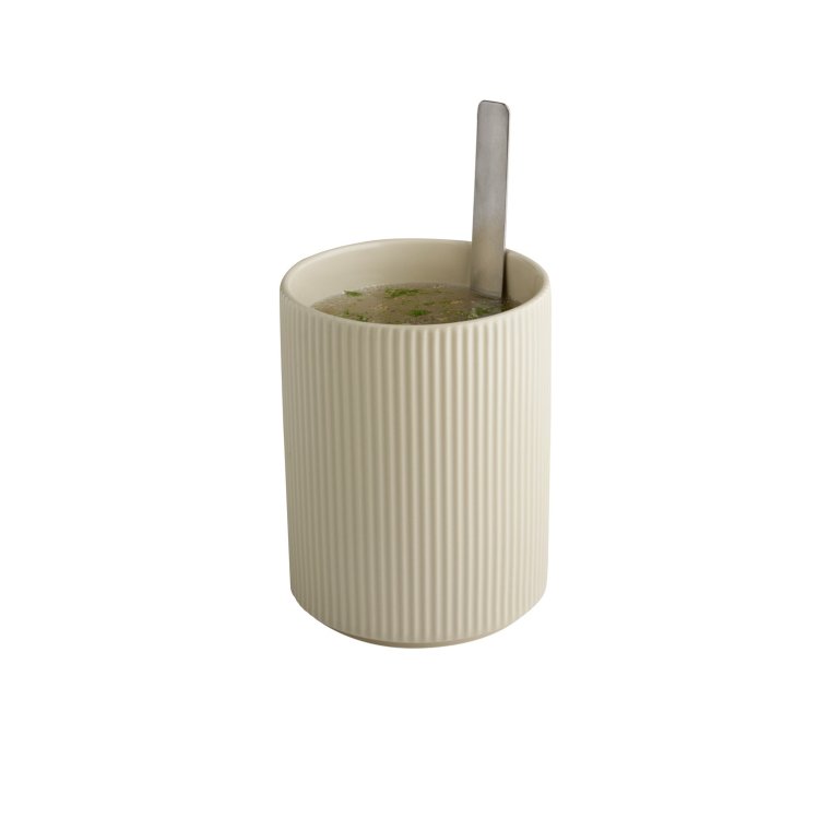Dressingtopf -THE GRID- Ø 12,5 cm, H: 16,5 cm Sand Porzellan