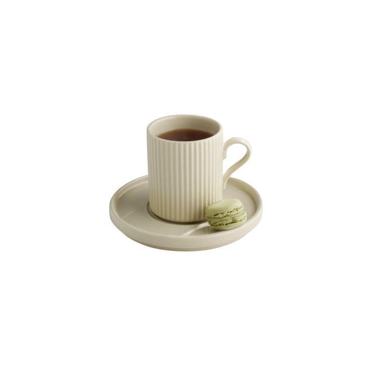Untertasse -THE GRID- Ø 16 cm, H: 2 cm Sand Porzellan