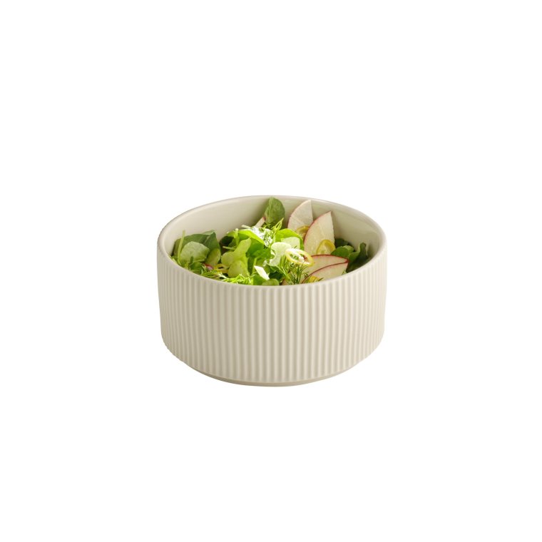 Schale -THE GRID- Ø 16 cm, H: 8 cm Sand Porzellan