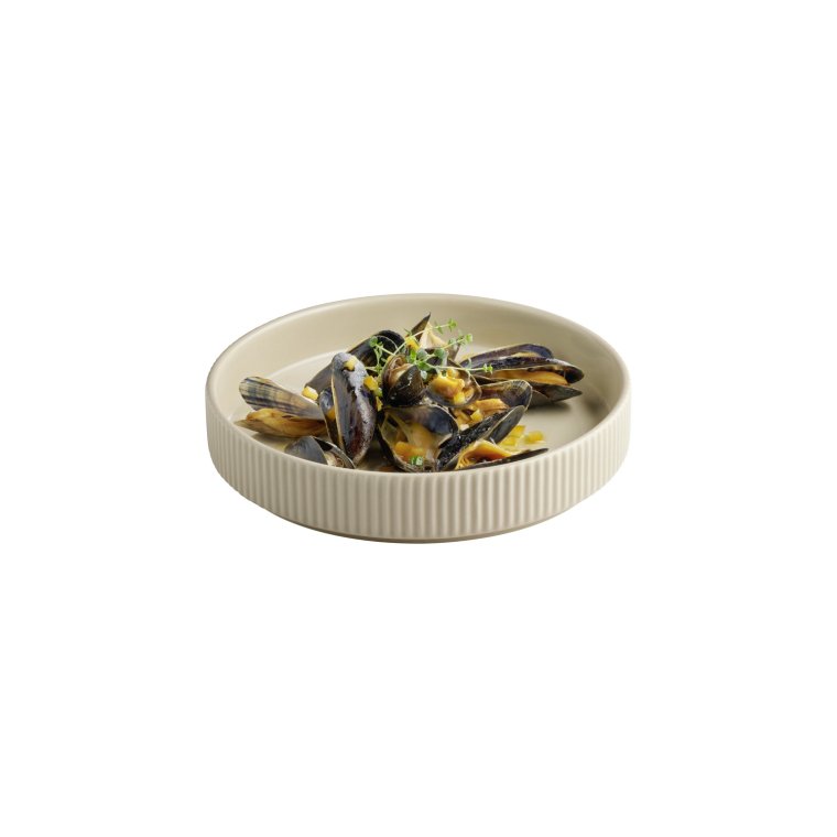 Teller / Schale -THE GRID- Ø 20 cm, H: 4 450 ml Sand Porzellan