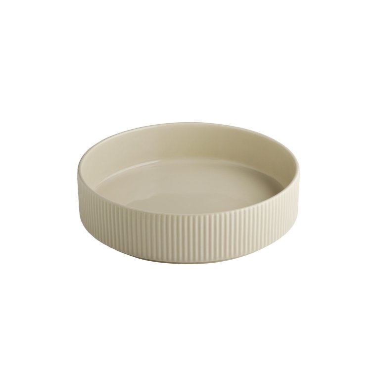 Teller / Schale -THE GRID- Ø 23 cm, H: 6 cm Sand Porzellan