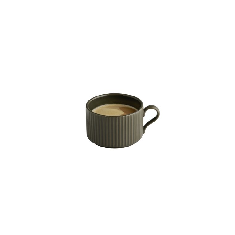 Cappuccinotasse -THE GRID- Ø 9 cm, H: 6 200 ml Mud (braun) Porzellan