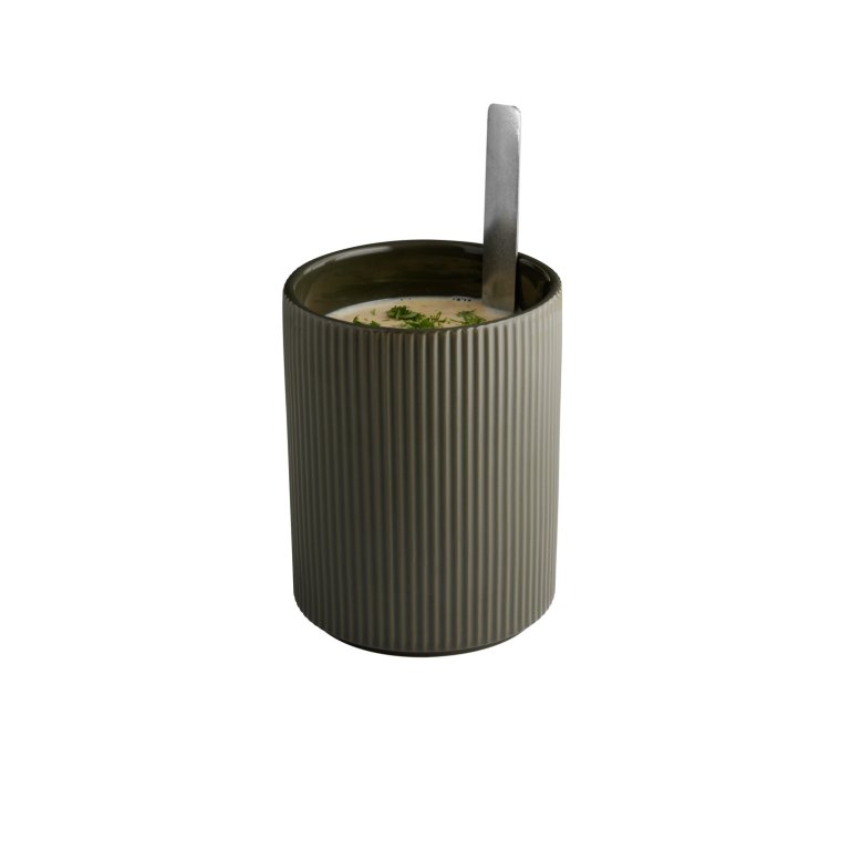 Dressingtopf -THE GRID- Ø 12,5 cm, H: 16,5 cm Mud (braun) Porzellan