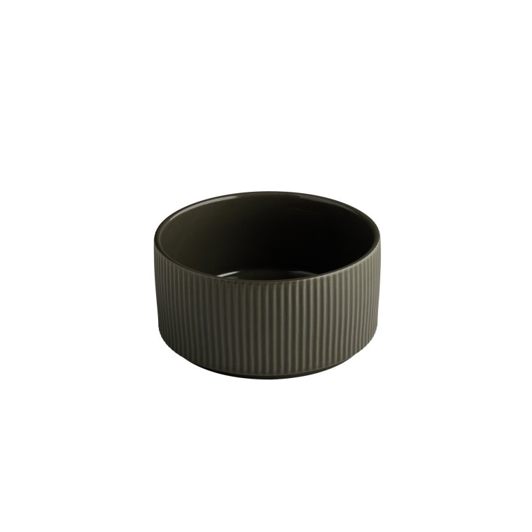 Schale -THE GRID- Ø 16 cm, H: 8 cm Mud (braun) Porzellan