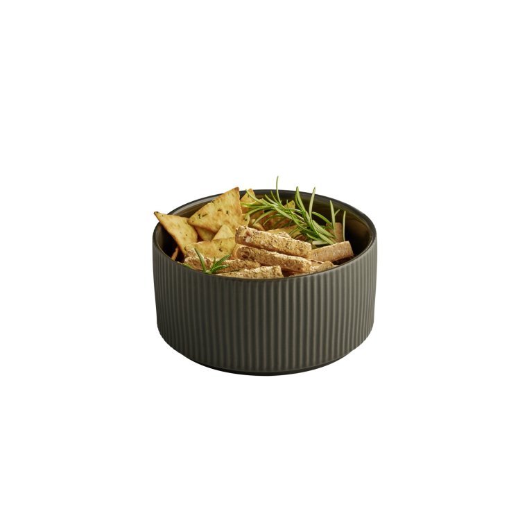 Schale -THE GRID- Ø 16 cm, H: 8 cm Mud (braun) Porzellan