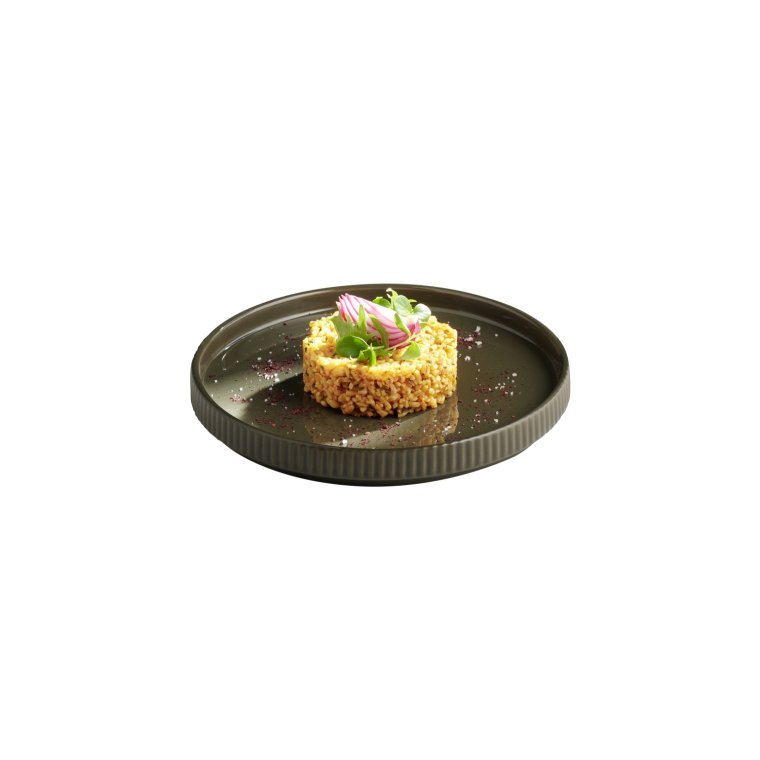 Teller -THE GRID- Ø 20 cm, H: 2,5 cm Mud (braun) Porzellan