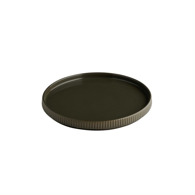 Teller -THE GRID- Ø 23 cm, H: 2,5 cm Mud (braun) Porzellan