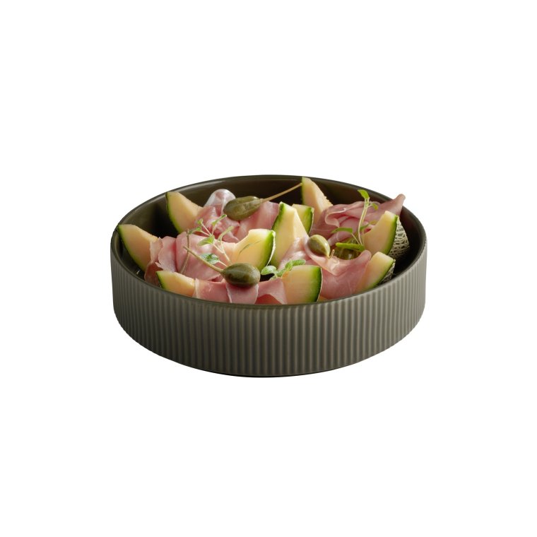 Teller / Schale -THE GRID- Ø 23 cm, H: 6 cm Mud (braun) Porzellan