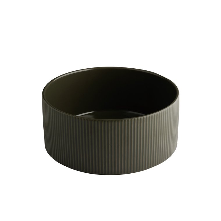 Schale -THE GRID- Ø 23 cm, H: 10,5 cm Mud (braun) Porzellan