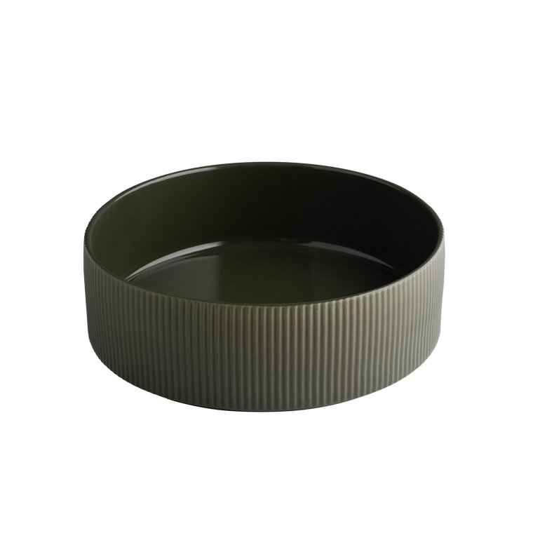 Schale -THE GRID- Ø 26 cm, H: 8,5 cm Mud (braun) Porzellan