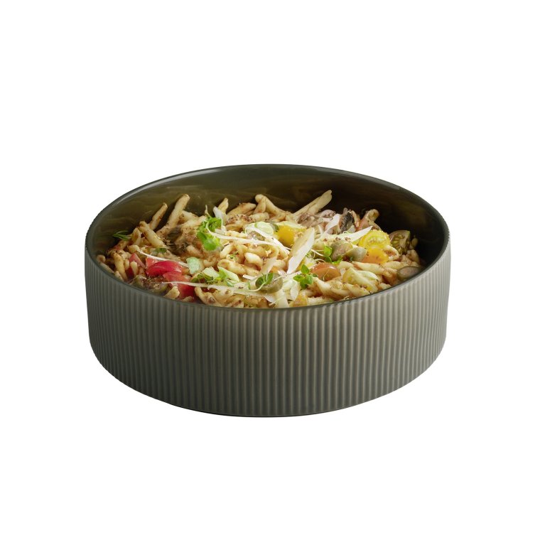Schale -THE GRID- Ø 26 cm, H: 8,5 cm Mud (braun) Porzellan