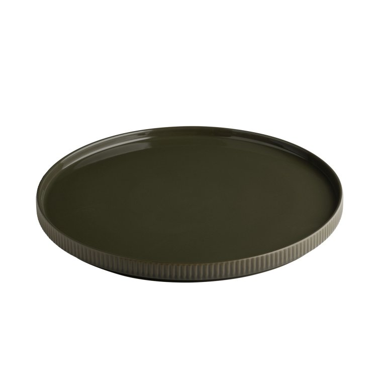 Teller -THE GRID- Ø 32 cm, H: 2,5 cm Mud (braun) Porzellan