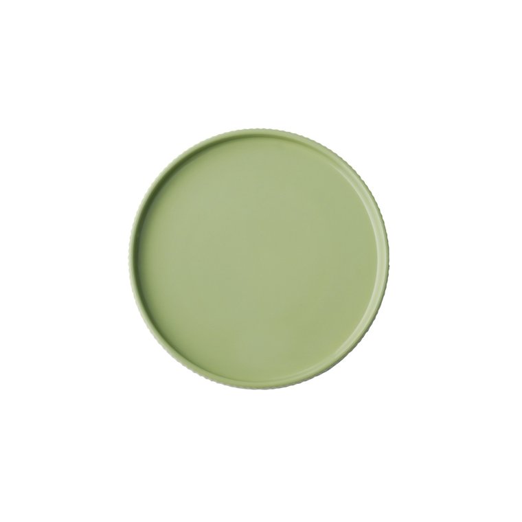 Teller -THE GRID- Ø 20 cm, H: 2,5 cm Salbei Porzellan