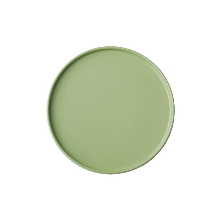 Teller -THE GRID- Ø 23 cm, H: 2,5 cm Salbei Porzellan