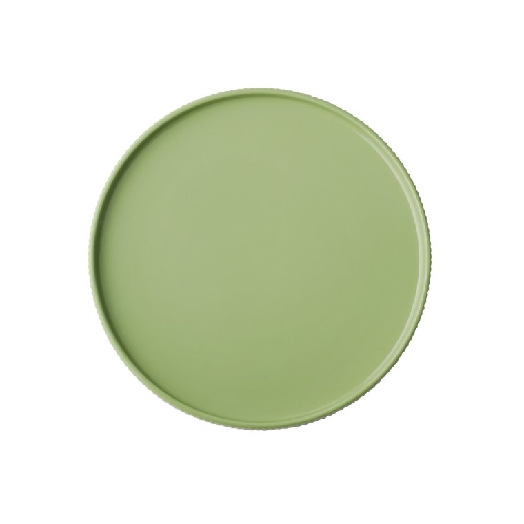 Teller -THE GRID- Ø 26 cm, H: 2,5 cm Salbei Porzellan