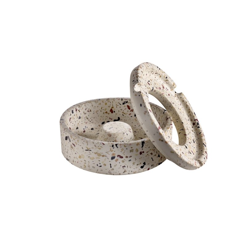 Windaschenbecher -TERRAZZO- Ø 10,5 cm, H: 5 cm Terrazzooptik