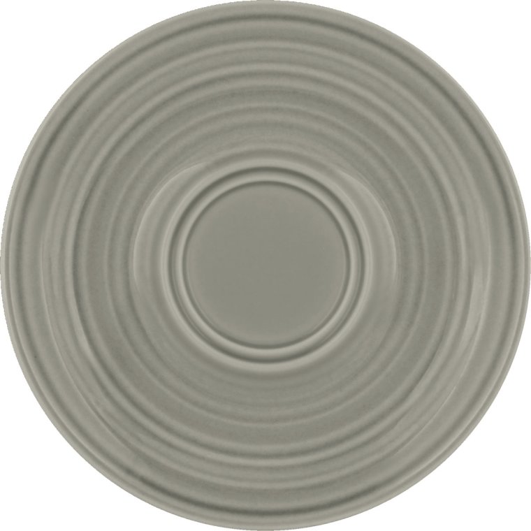 Untertasse rd. Doppelspiegel Struktur GRAY 16cm / COUNTRY HOUSE Porzellan