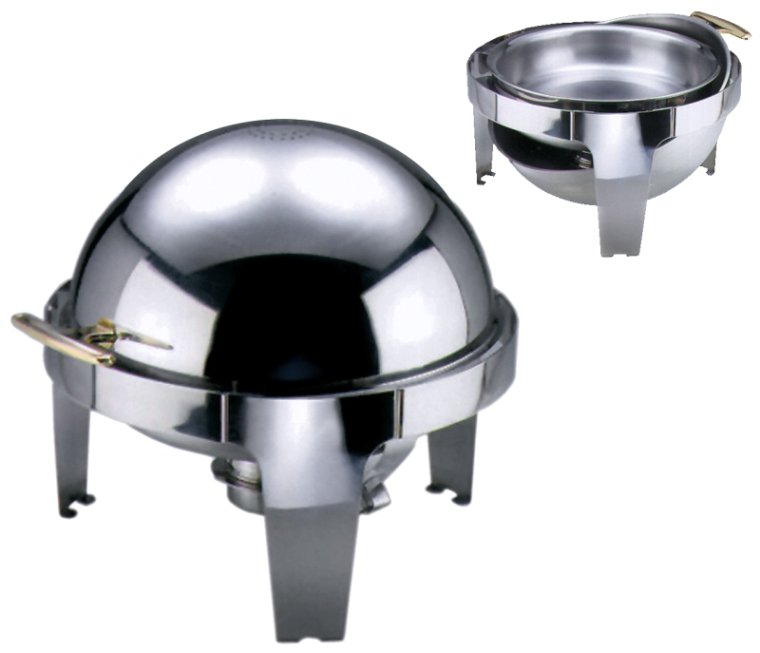 Roll Top Chafing Dish mit einem Brennbehälter Ø 470 mm Edelstahl