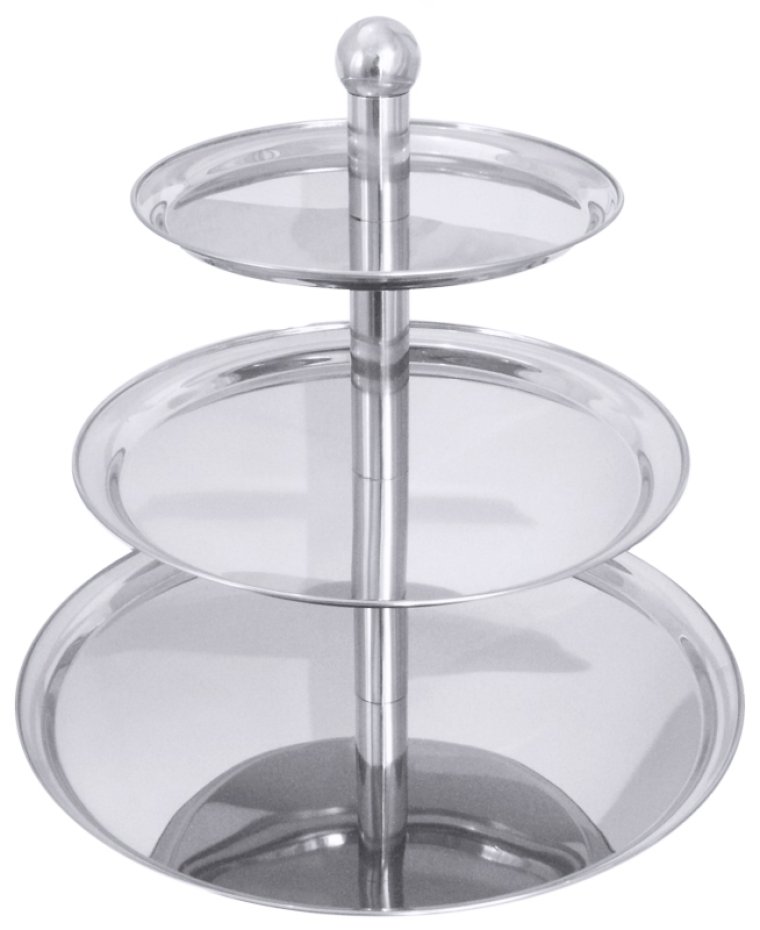 Etagere, dreistufig 49 cm Edelstahl