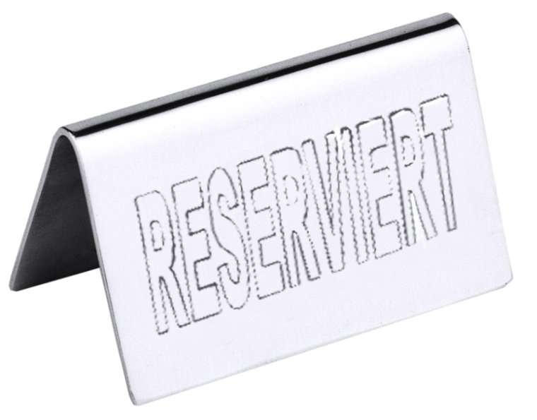 Reserviert-Aufsteller mit englischem Text: RESERVED