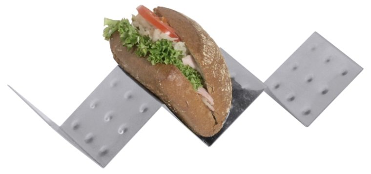 Snackablage (Snackwelle) 3 330 x 80 mm Edelstahl
