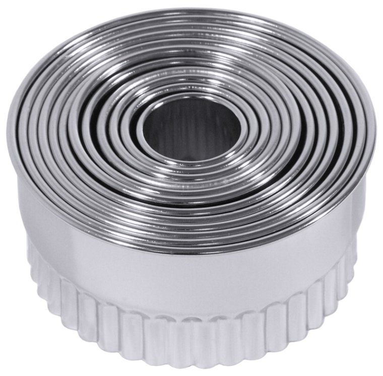 Ausstechformen, rund, gewellt 2,5 cm - 10,5 Edelstahl