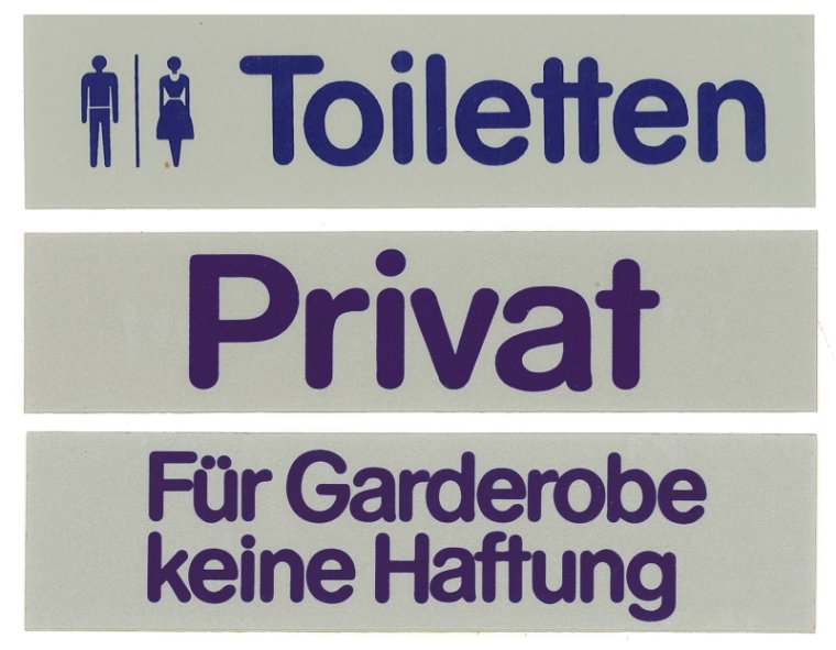 Schilder Zu den Toiletten 160 x 40 mm