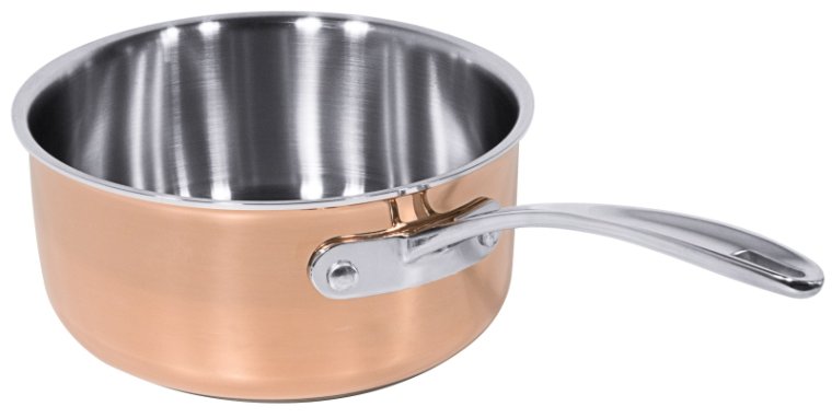Kupfer-Stielkasserolle 18 cm Edelstahl
