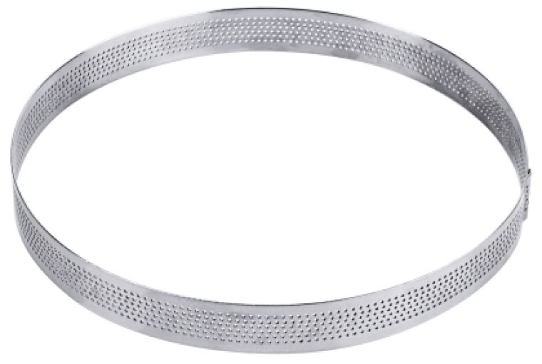 Tortenbodenring, rund, perforiert 18 cm Edelstahl