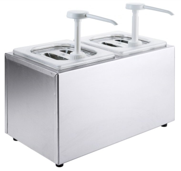 Saucendispenser (mit zwei Pumpenbehältern) 360 x 200 mm GN 1/6 Kunststoff