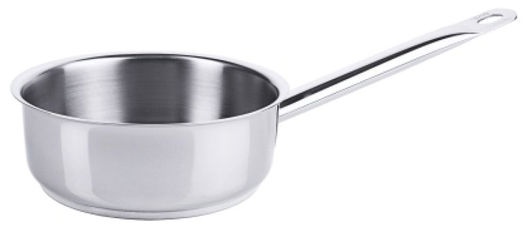 Stielkasserolle, extra niedrig 16 cm Edelstahl