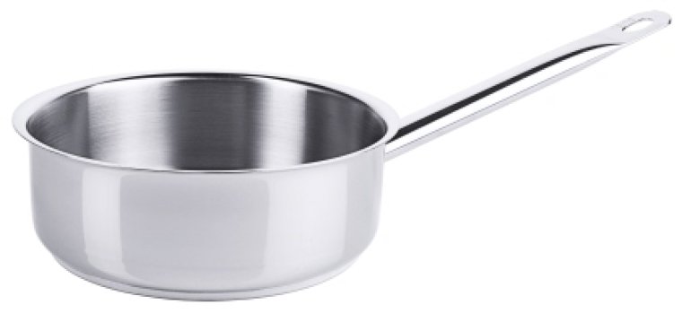 Stielkasserolle, extra niedrig 18 cm Edelstahl