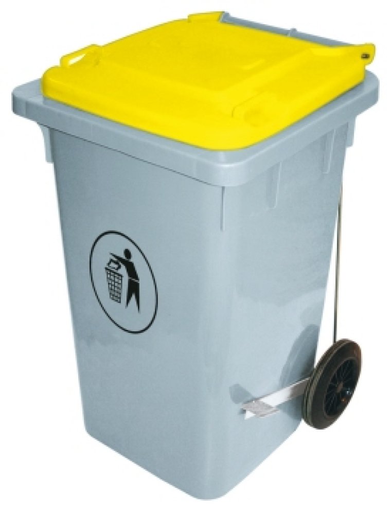 Tretabfalleimer 100 l / gelb Kunststoff