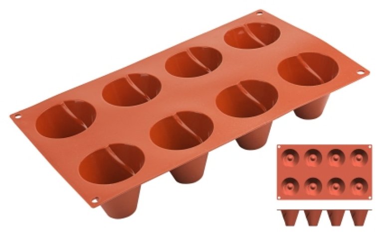 Silikon-Backmatte, KEGEL mit 8 Formen 300 x 175 mm