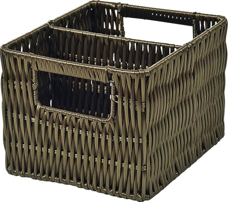 Besteckkorb 18x15x12cm 2 Fächer br. Polyrattan Braun