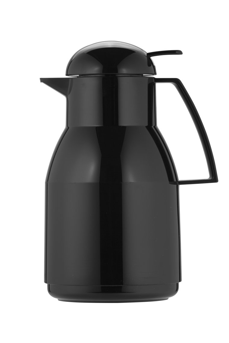 Isolierkanne 1,0 l schwarz Top Push Kunststoff