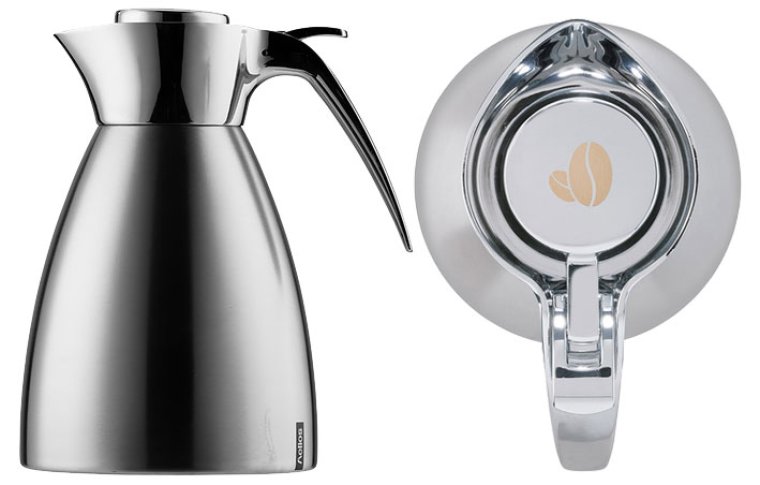 Isolierkanne Supreme 1,0 l Gravur Kaffeebohne Edelstahl