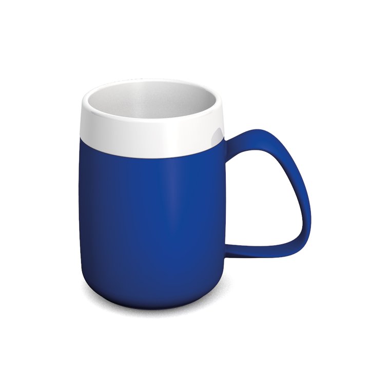 207 Becher mit Trink-Trick 160 ml blau/weiß