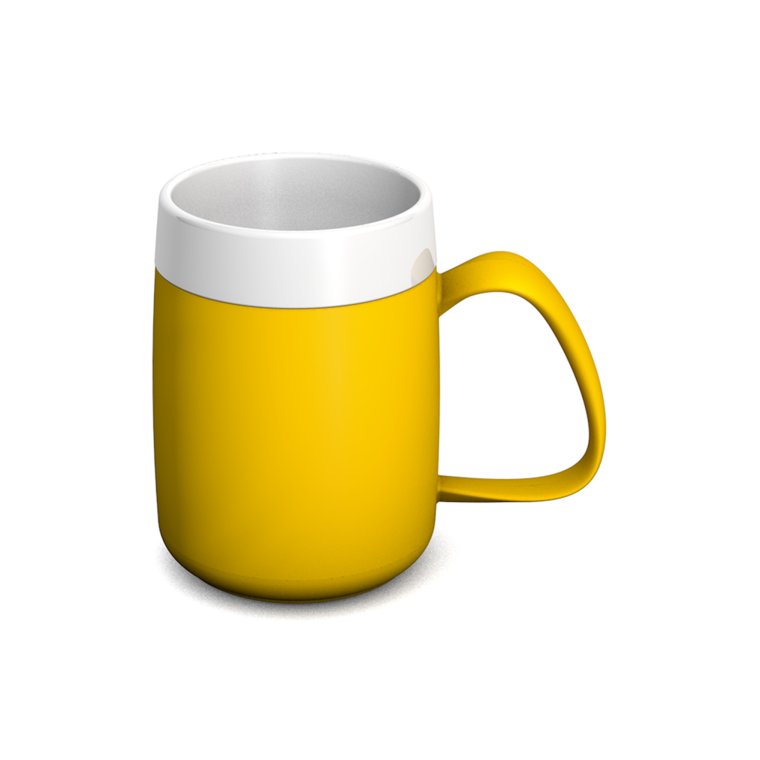 207 Becher mit Trink-Trick 160 ml gelb/weiß