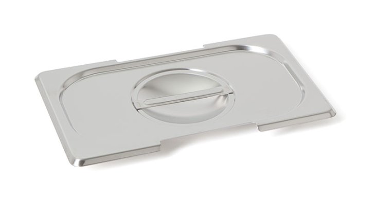 Flachdeckel 141a GN1/4 mit Griffmulde und Ausschnitt für Griffe GN 1/4