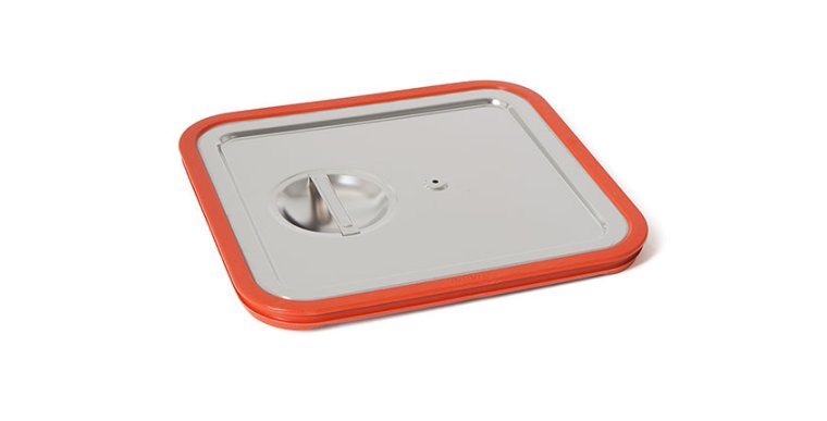 Steckdeckel wasserdicht 235 mit Griffmulde GN2/3 GN 2/3 Edelstahl