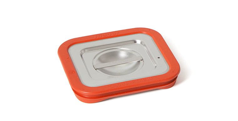 Steckdeckel wasserdicht 165 mit Griffmulde GN1/6 GN 1/6 Edelstahl