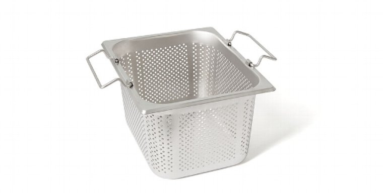 GN-Einsatz gelocht mit Stapelklappgriff 12 194 K GN1/2-190 325 x 265 mm GN 1/2 Edelstahl