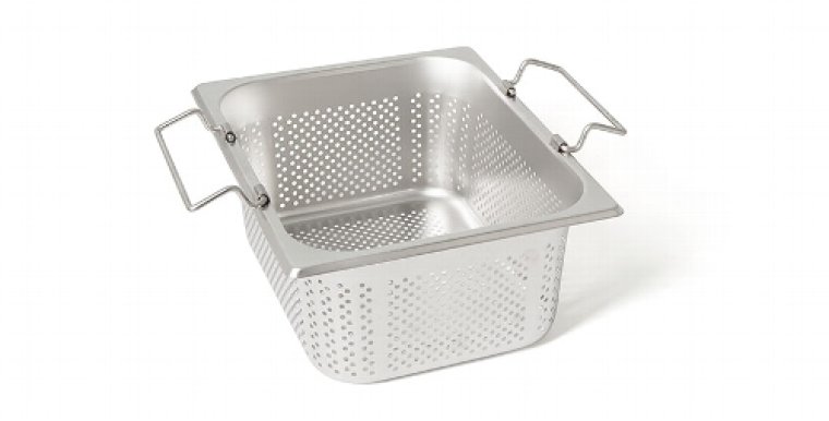 GN-Einsatz gelocht mit Stapelklappgriff 12 144 K GN1/2-140 325 x 265 mm GN 1/2 Edelstahl