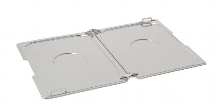 Flachdeckel 113a GN1/1 mit Scharnier und Ausschnitt für Griffe GN 1/1