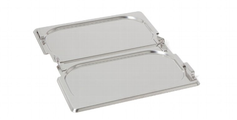 Flachdeckel 123a GN1/2 mit Scharnier und Ausschnitt für Griffe GN 1/2