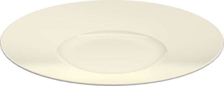 Teller flach rund breite Fahne 31cm weiß, KUMO